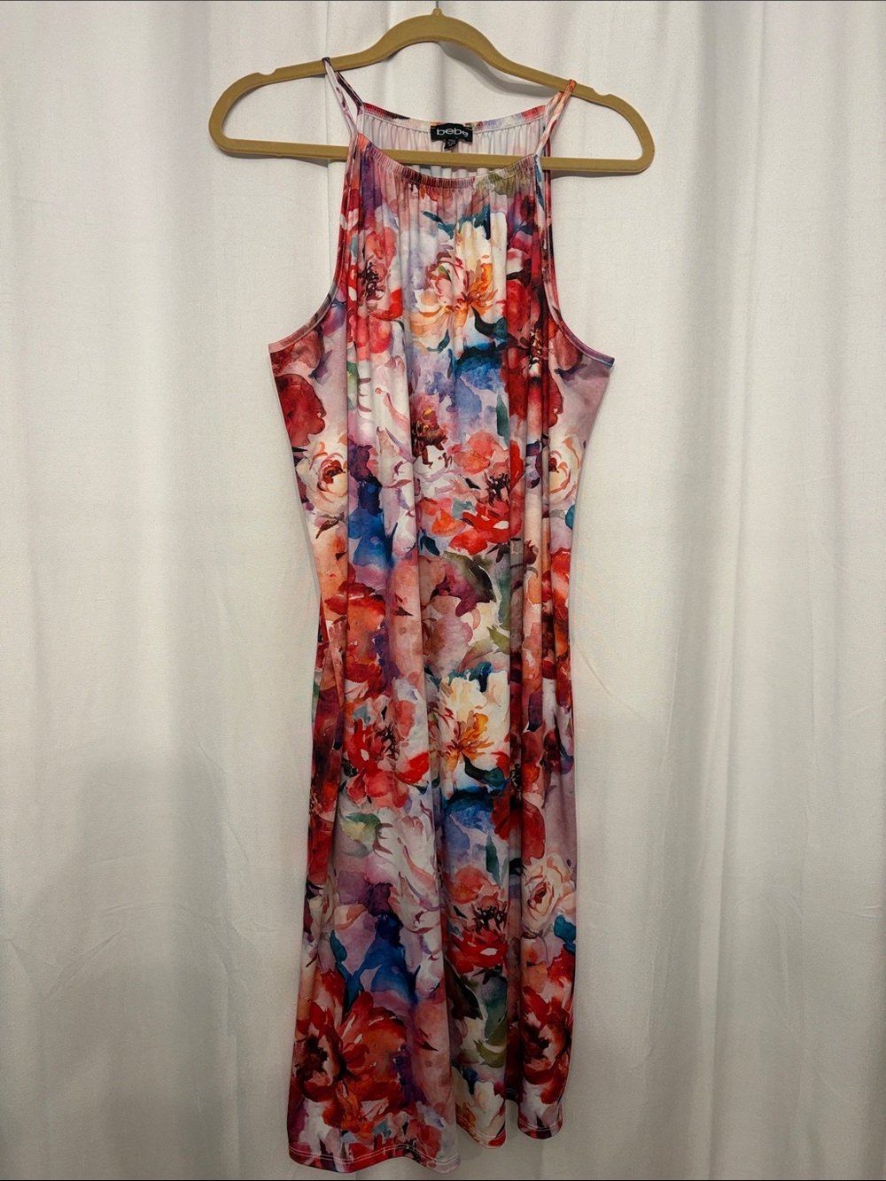 bebe Floral Halter Midi Dress - Pink Multi